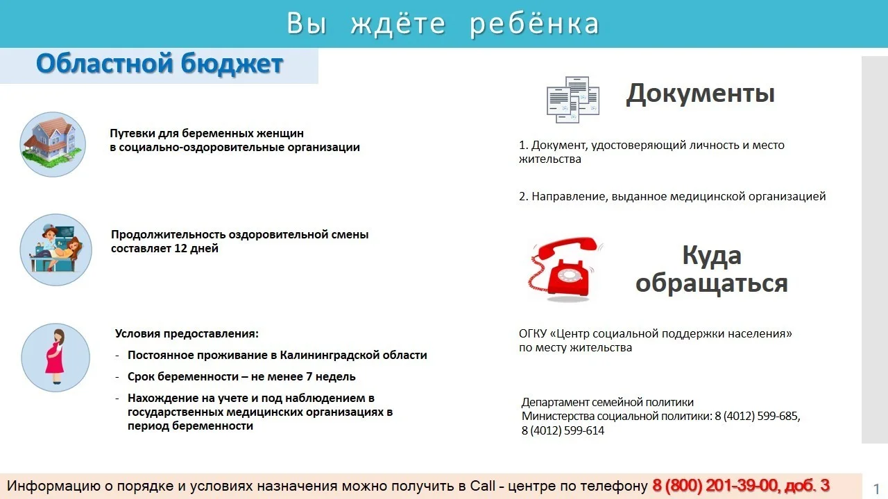 Меры социальной поддержки "Вы ждете ребенка"
